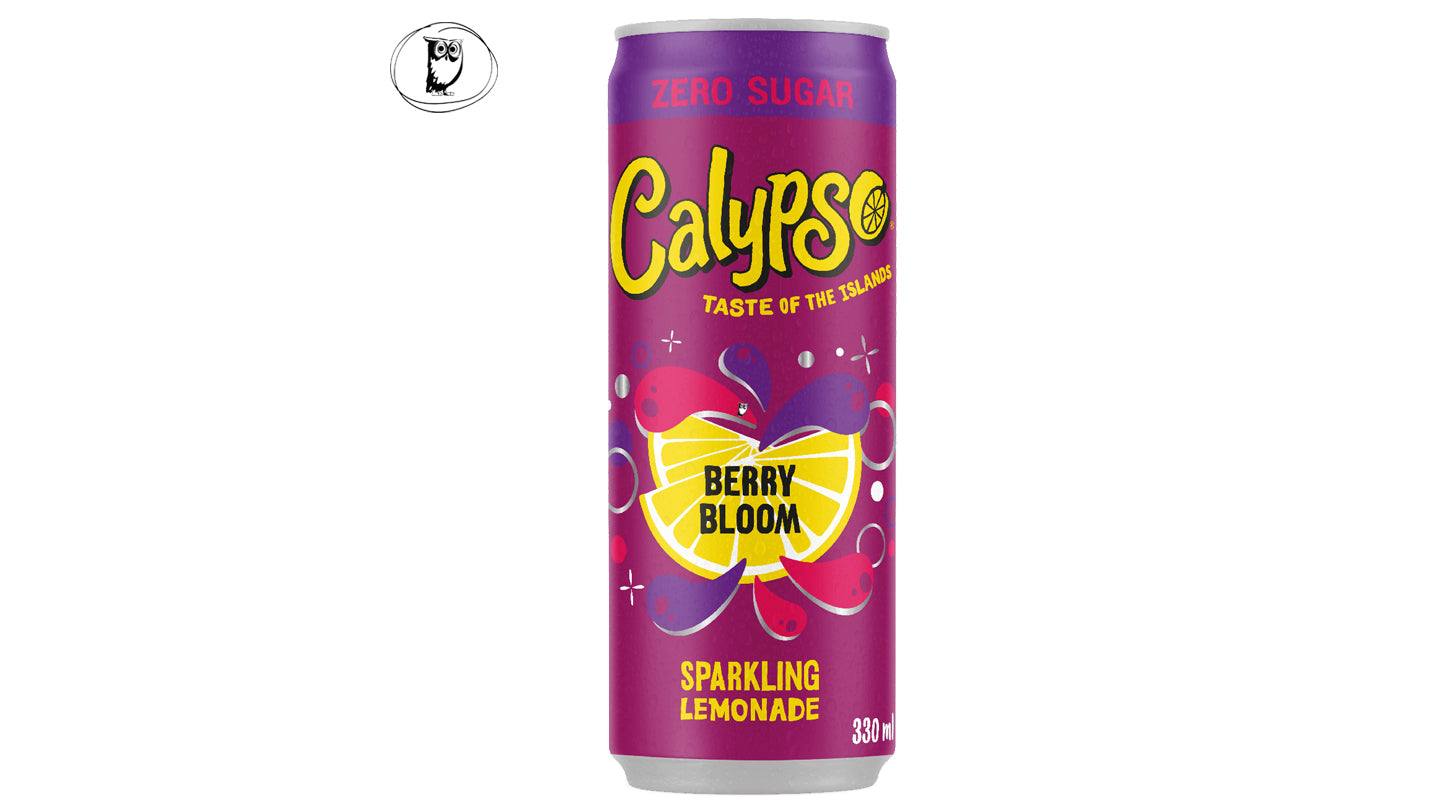 לימונדה מוגזת ללא סוכר בטעמי פירות יער - Calypso Berry Bloom Zero Sugar