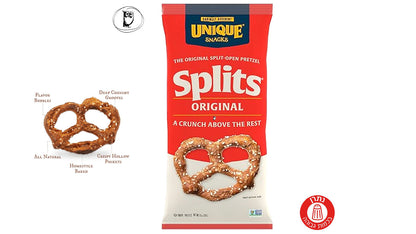 Crispy pretzel with natural flavor - UNIQUE Pretzels splits