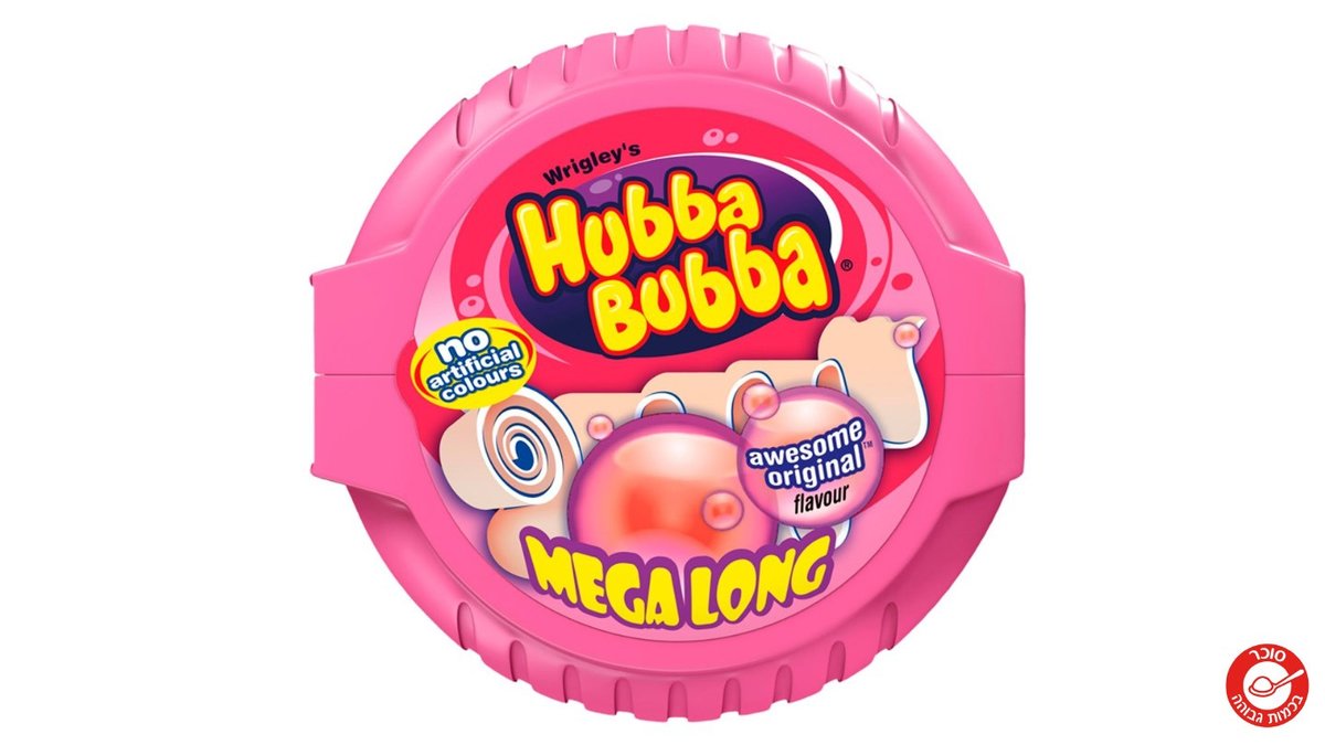 הובה בובה מסטיק טייפ בטעם אורגינל - HUBBA BUBBA MEGA LONG ורוד