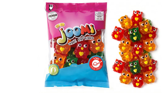 שקית חצי ק״ג - סוכריות גומי ינשופים 4D - Joomi