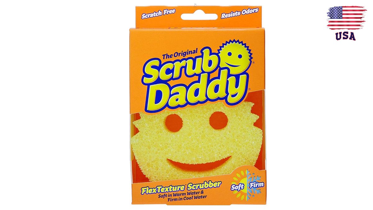 סקראב דדי ספוג קשה ורך בצבע צהוב - SCRUB DADDY COLORS