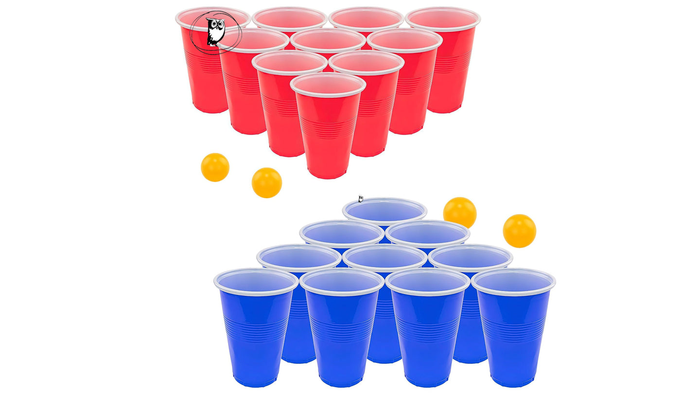 ערכת משחק ביר פונג כחול ואדום BEER PONG