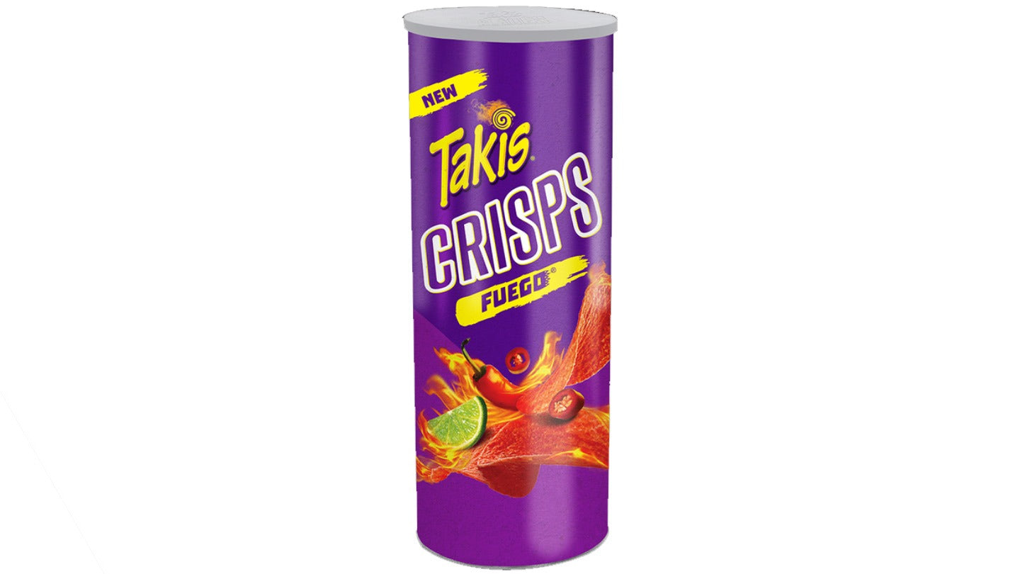 טאקיס פואגו קריספי חטיף תפו"א חריף בטעם צ'ילי וליים באריזת גליל   TAKIS FUEGO
