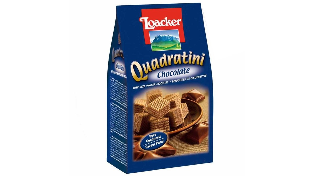 לואקר קוביות וופל במילוי שוקולד - Loacker Quadratini Chocolate