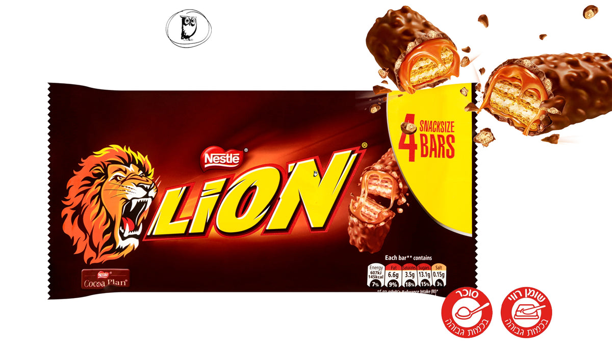 ליון מארז חטיפים בטעם קרמל ושוקולד חלב - Nestlé Lion