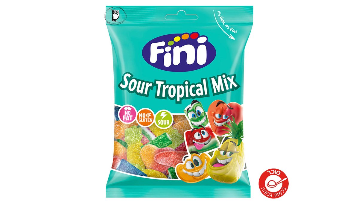 גומי פיני חמוץ מיקס טרופי  - FINI Sour Tropical Mix