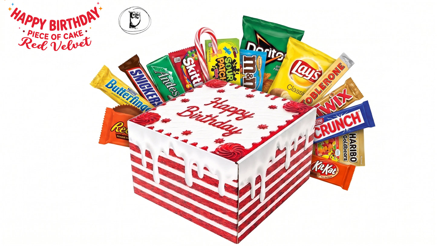 סוויטבוקס יומולדת חתכת עוגת רד ולווט - Piece Of Cake- Red Velvet SweetBox