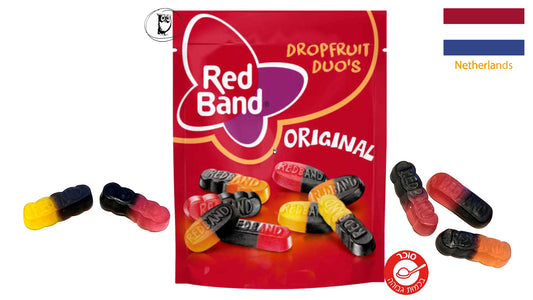 סוכריות גומי חצי גומי חצי ליקריץ - Red Band Dropfruit Duo's